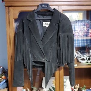Women's waist leather jacket